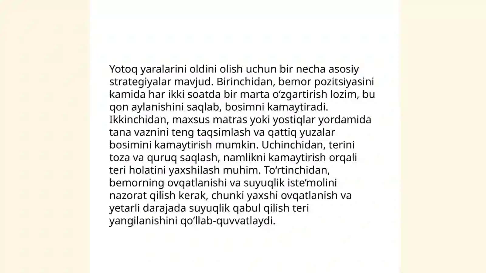 Bemorlarda yotoq yaralarni oldini olish 4