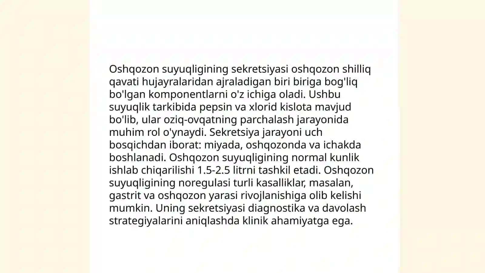Oshqozon suyuqlig’i tashxisi va davolashning muammoiyati 4