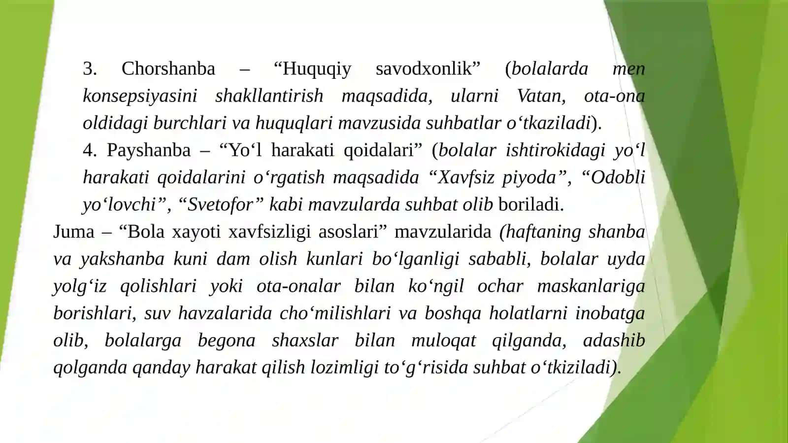 Maktabgacha ta’lim tashkilotida  tarbiyalanuvchilar bilan ertalabki davra suxbati 4