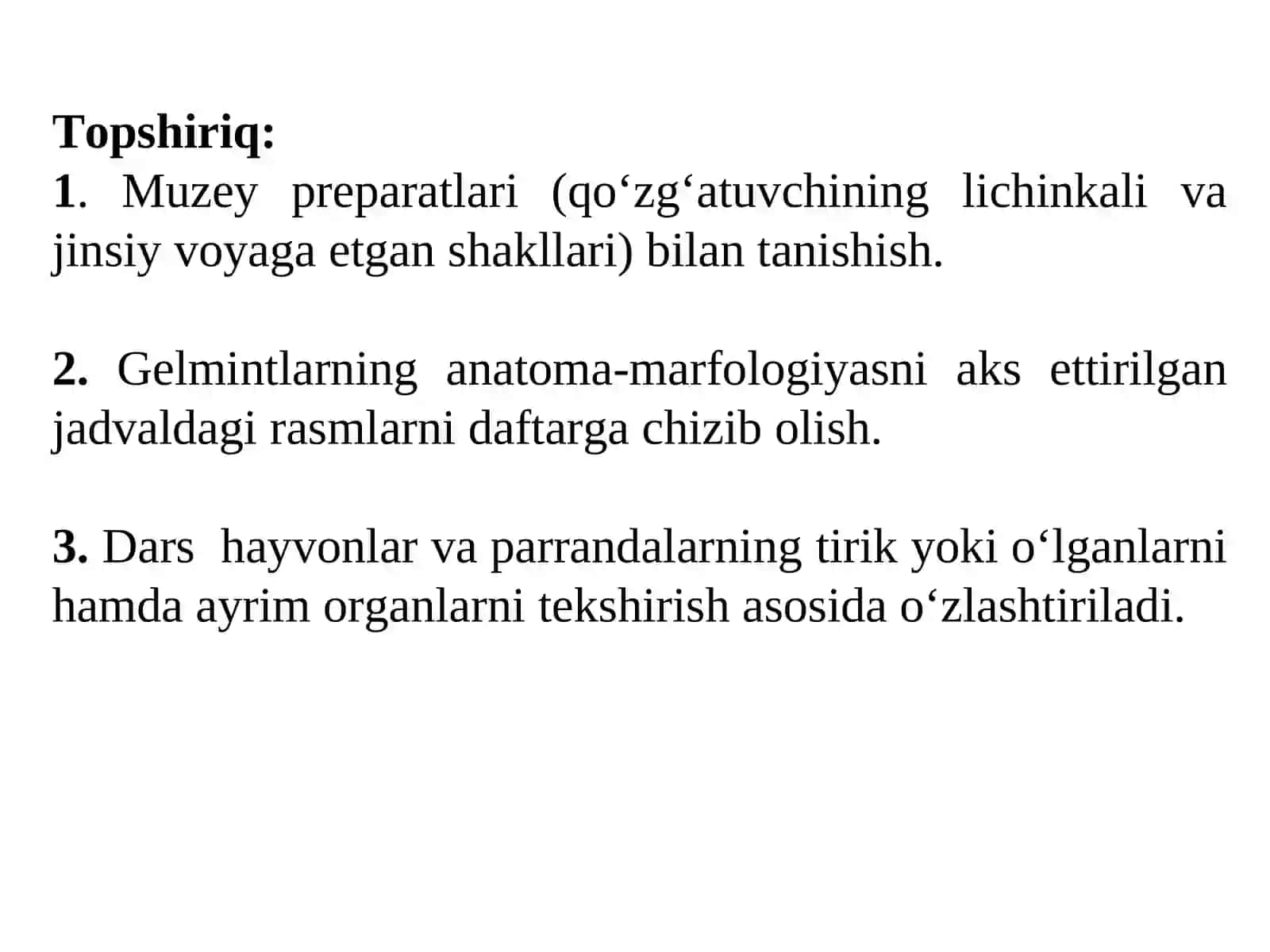 Hayvonlar o‘lgandan so‘ng gelmintozlarga tashxis qo‘yish usullari 4