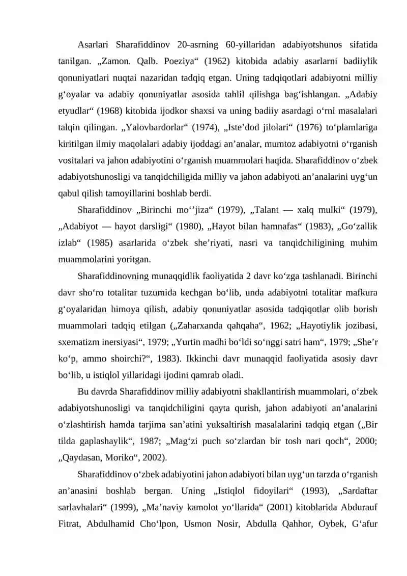 ОZОD SHАRАFIDDINОVNING ILMIY MЕRОSIDА SHЕ’RIYAT MАSАLАLАRI 4