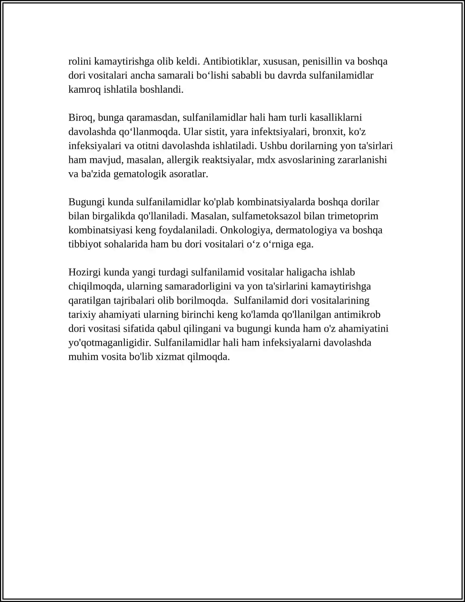 SULFANILAMID DORI VOSITALARI 4
