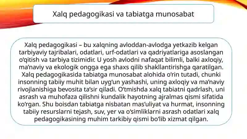 Xalq pedagogikasida tabiatni asrash udumlari. 4