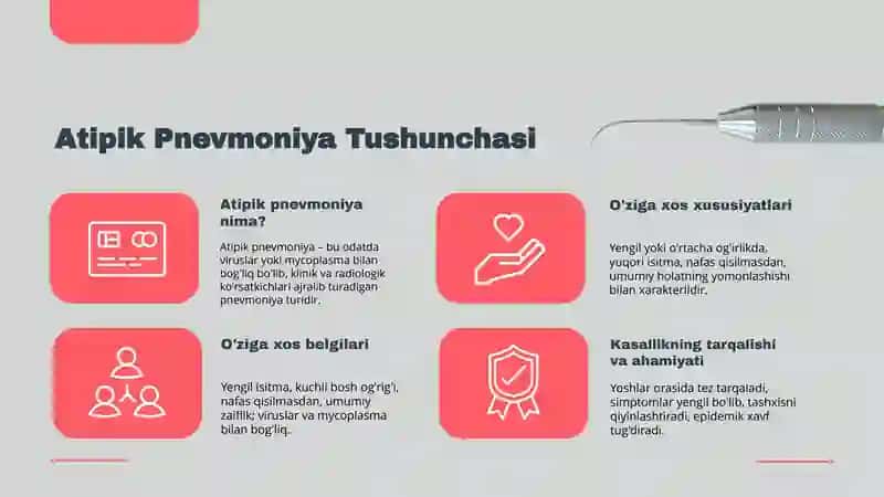 Atipik pnevmoniya. Infeksiyaga bog'liq bo'lmagan diareyalar (enteritlar, ichak disbakteriozia ichakli zambura shikastlanishi, fermentopatiyalar) 4