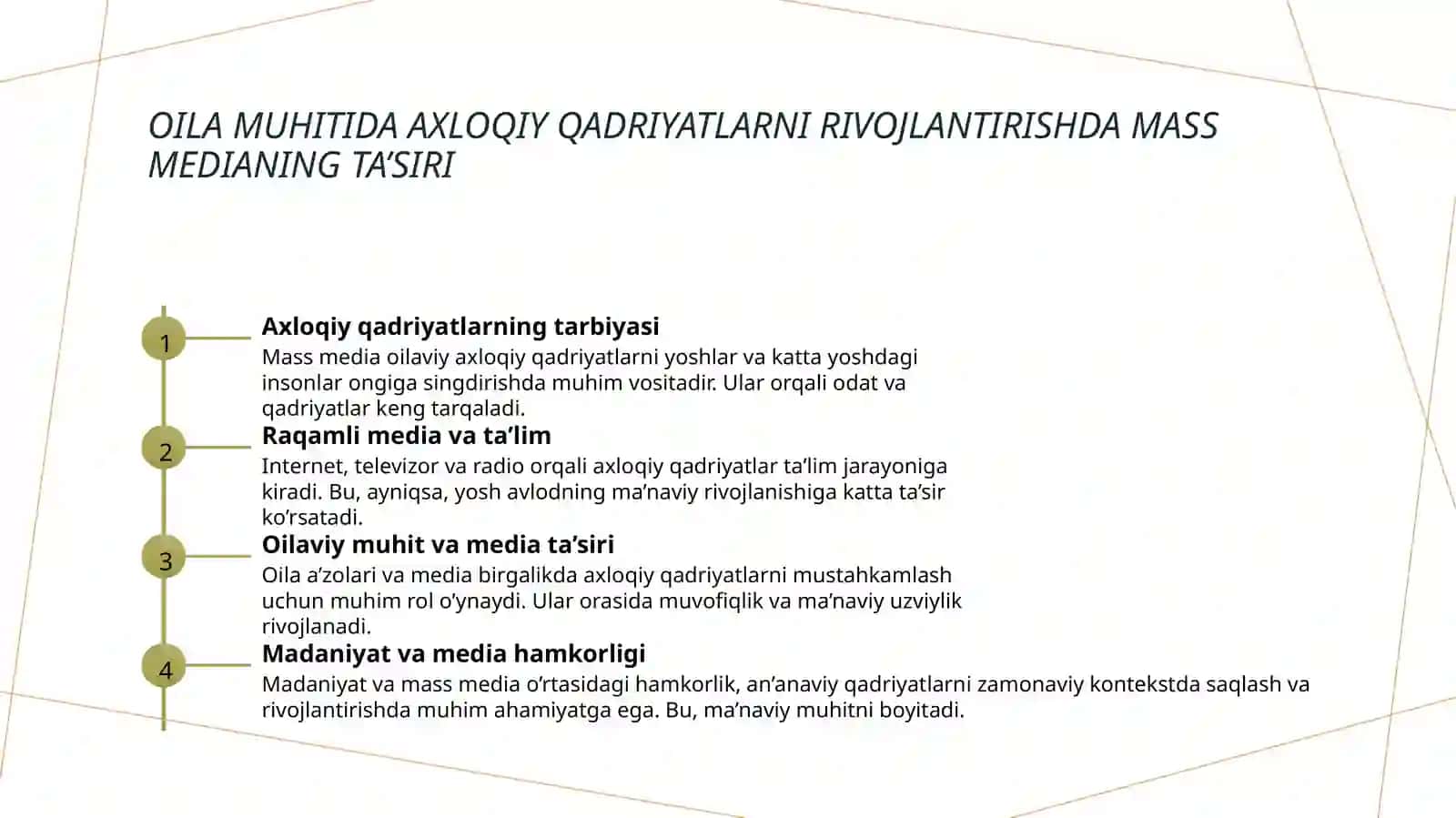 Oila ma’naviy muhitini sog’lomlashtirishda OAV o’rni 4