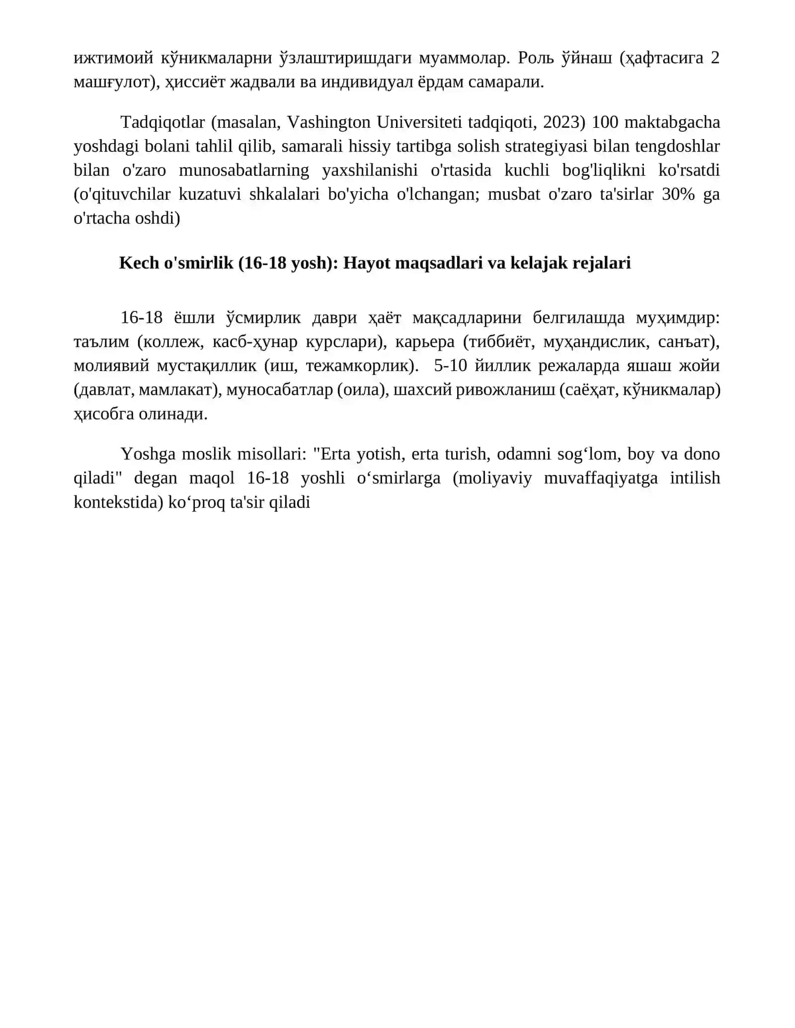 Maqollarni bolalar yosh xususiyatlaridan kelib chiqib tasniflang 4