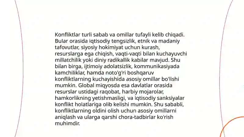 Konfliktlarni yuzaga kelishi va ularni xal qilish 4