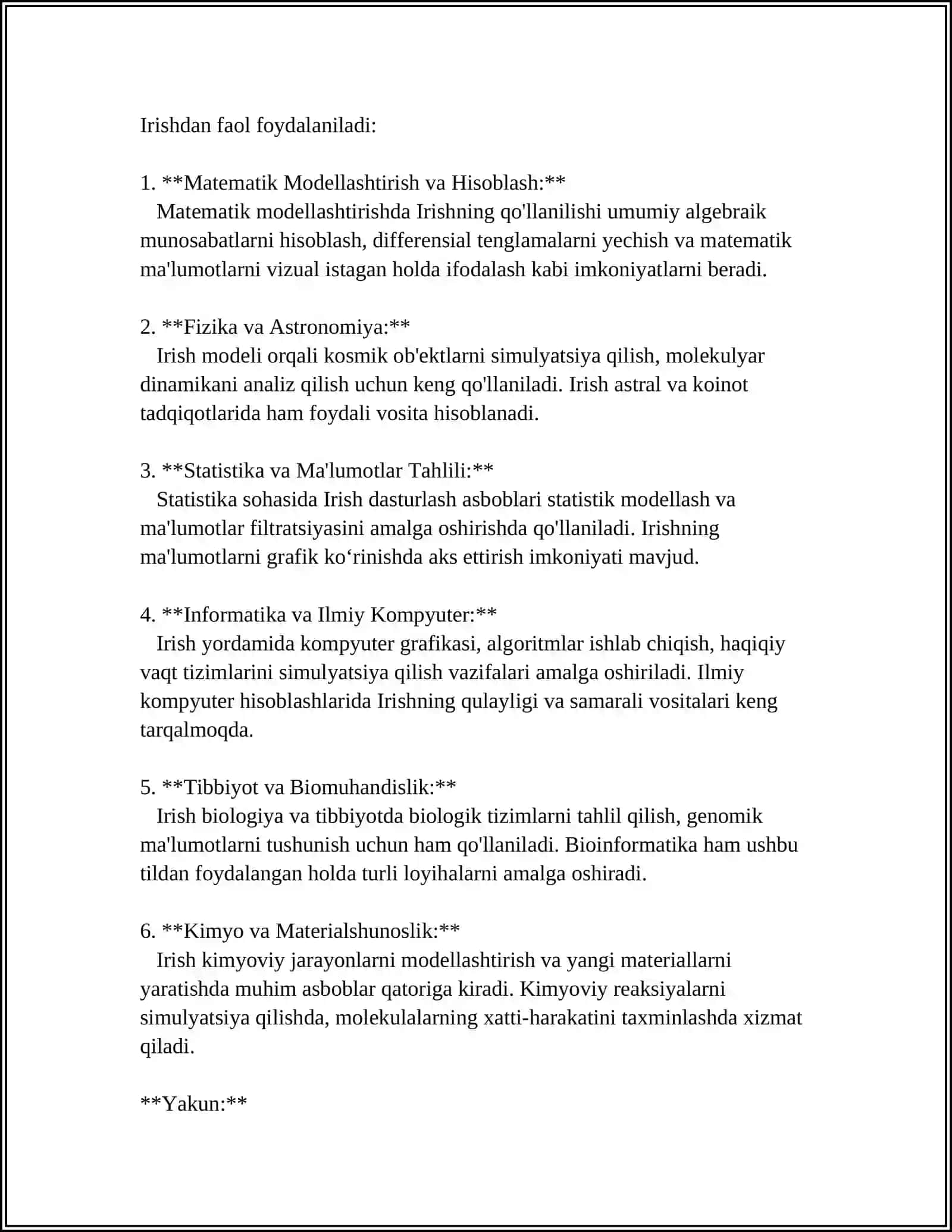 Irish va kiritmalar qollanishi 4