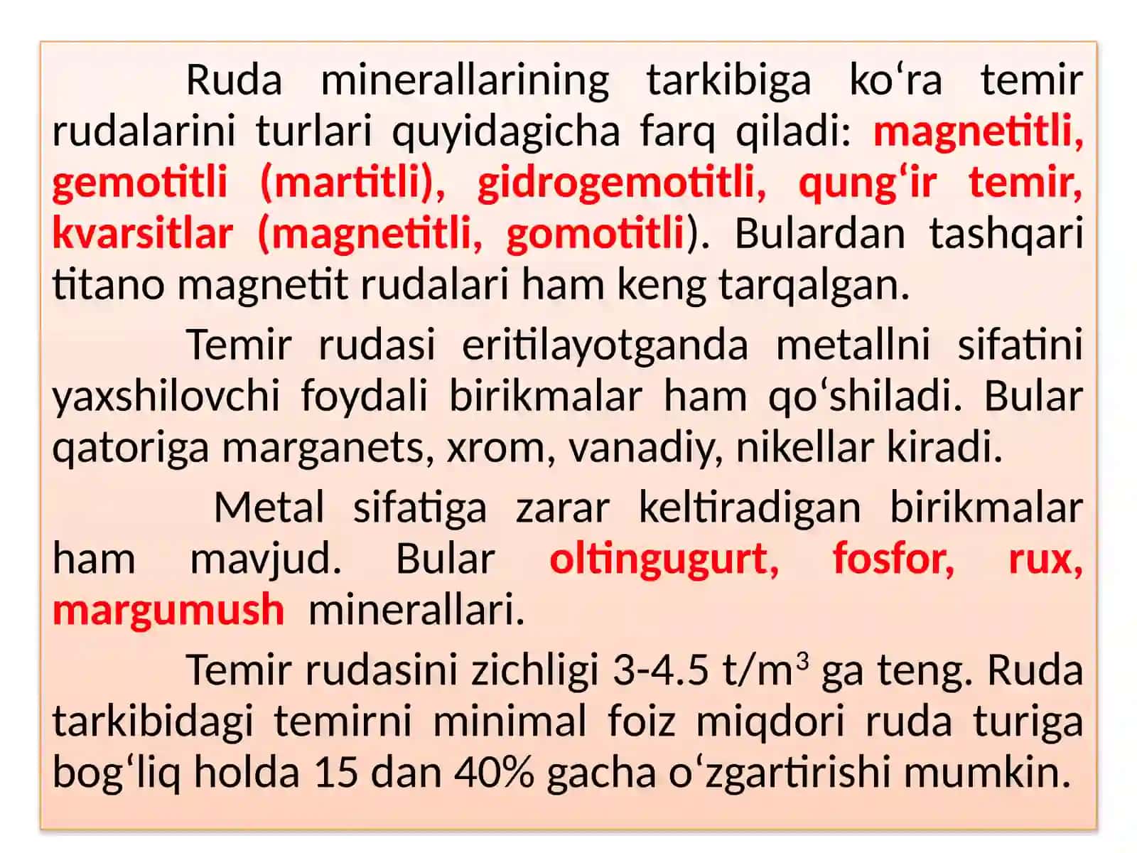 Ruda va rudamas foydali qazilmalarni kimyoviy-mineralogiktavsifi 4