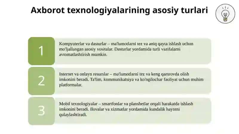 Zamonaviy axborot texnologiyalarining asosiy imkoniyatlari 4