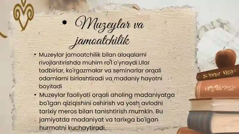 Toshkent shahrida joylashgan muzeylar faoliyati 4