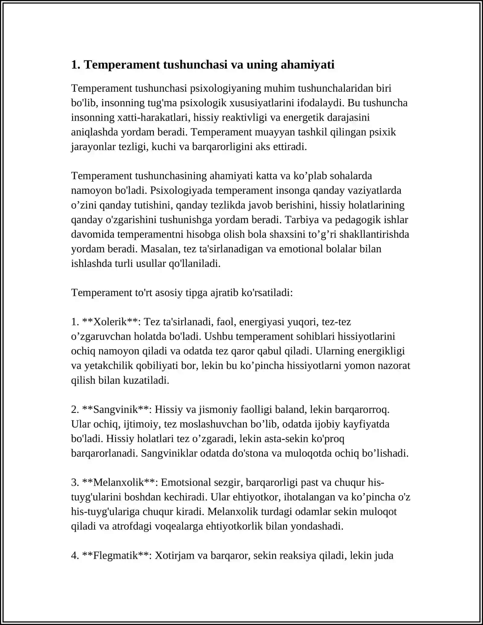 TEMPERAMENTNI BAXOLASH METODLARI 4