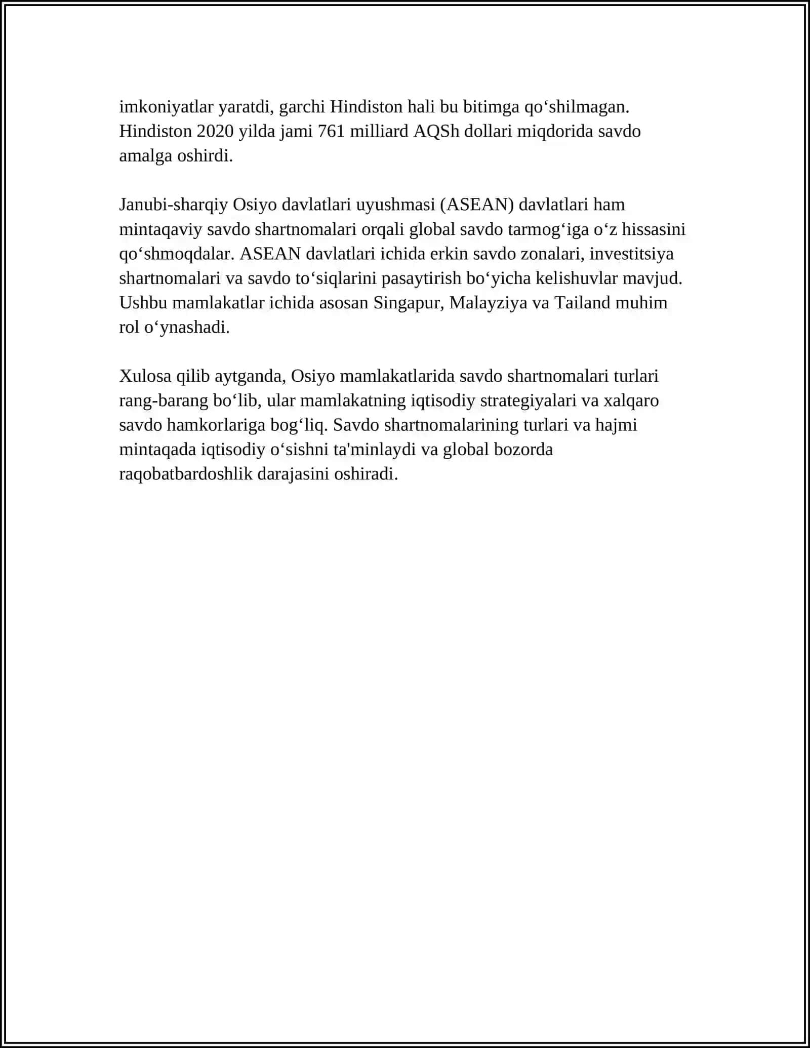 OSIYO MAMLAKATLARIDA SAVDO SHARTNOMALARI 4