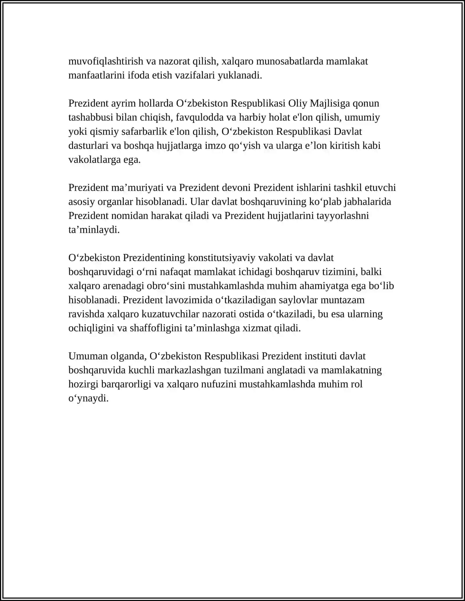 O'ZBEKISTON RESPUBLIKASI DAVLAT XOKIMYAT ORGANLARI 4