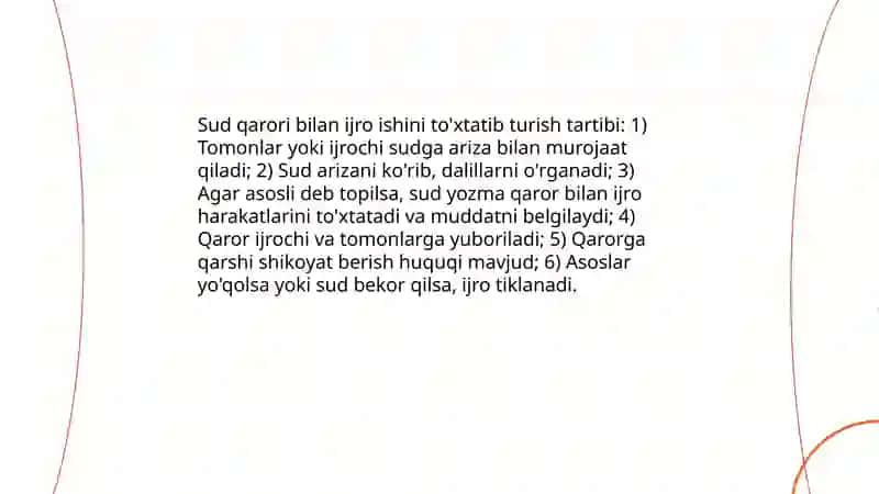 Ijro ishini to'xtatib turish holatlari 4