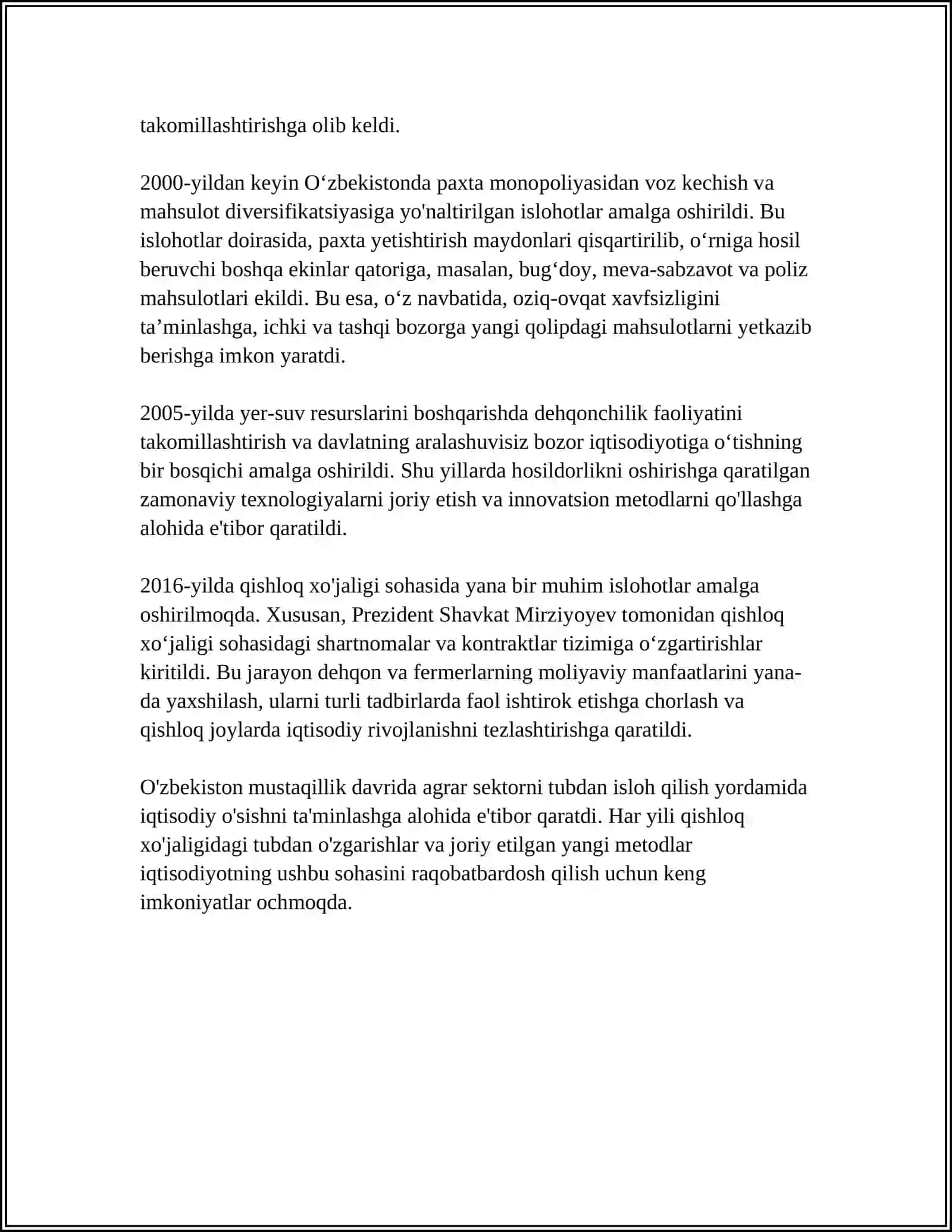 MUSTAQILLIK YLLIRIDA QISHLOQ XOJALIGI VA SANOAT SOHASIDAGI OZGARISHLAR 4