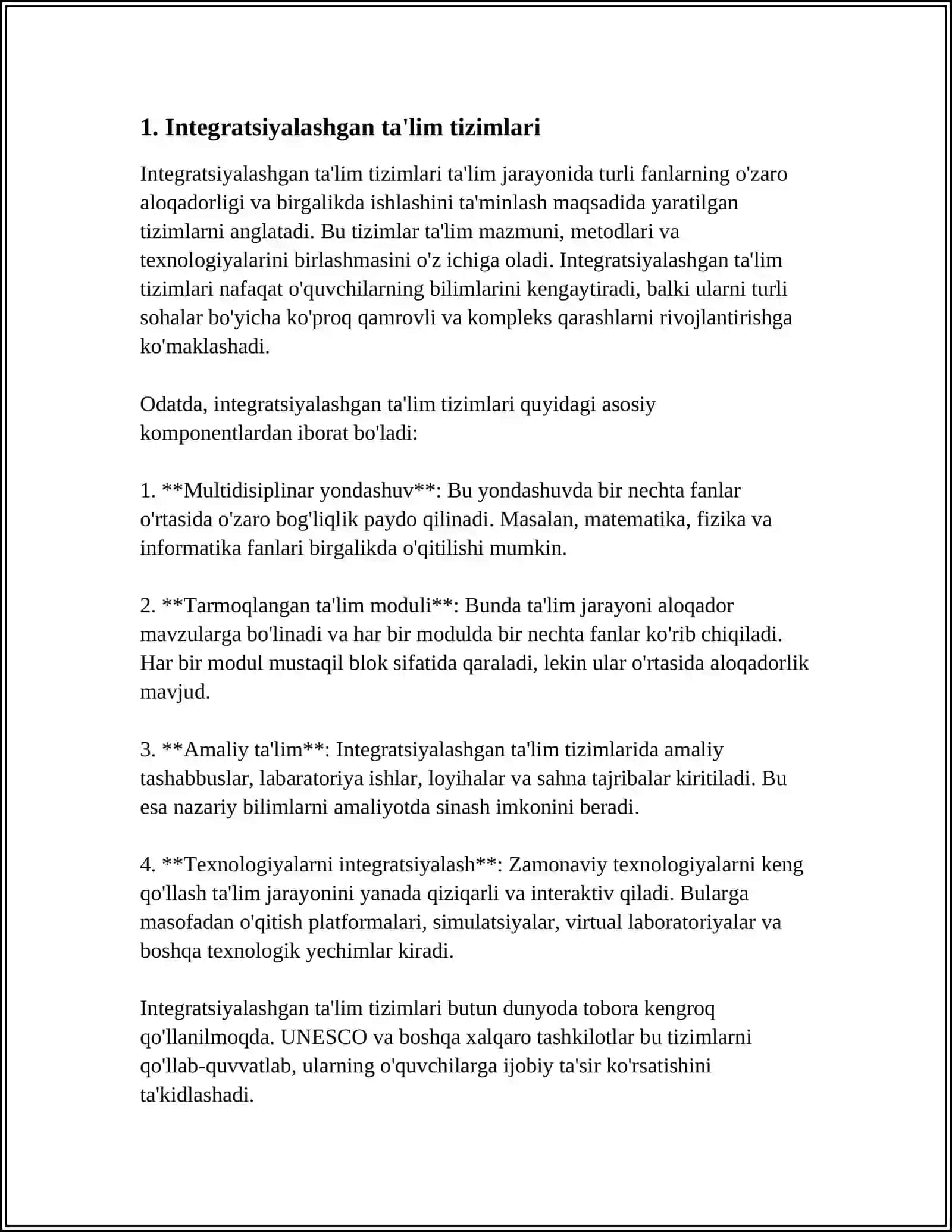 PEDAGOGIK TIZIMNI INTEGRATSIYALASHDA ASOSIY METODOLOGIK TALABLAR 4