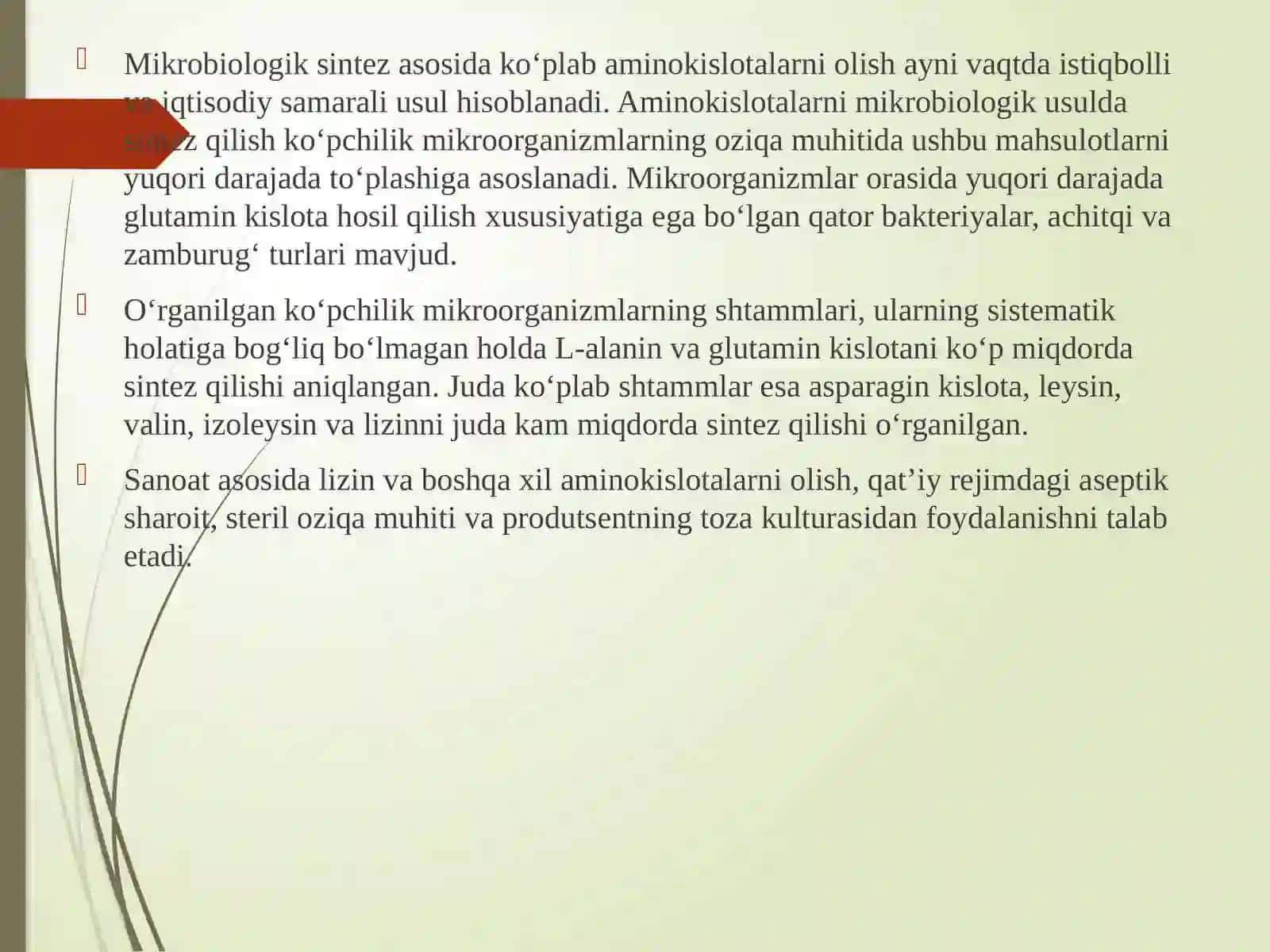 Aminokislota ishlab chiqarish 4