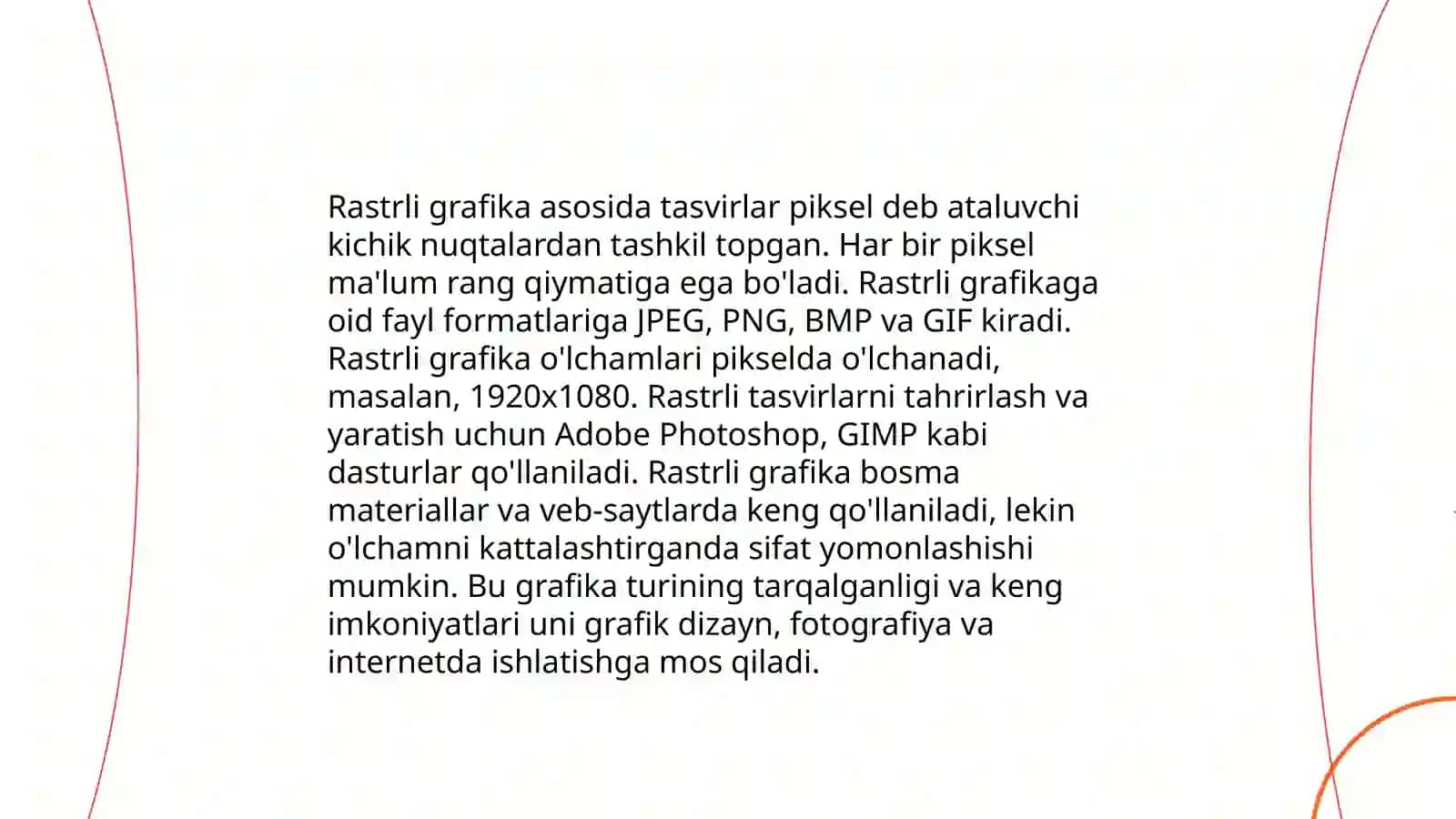 Kampiyuter grafikasi turlari vektorli rastrli fraktal SD grafika 4