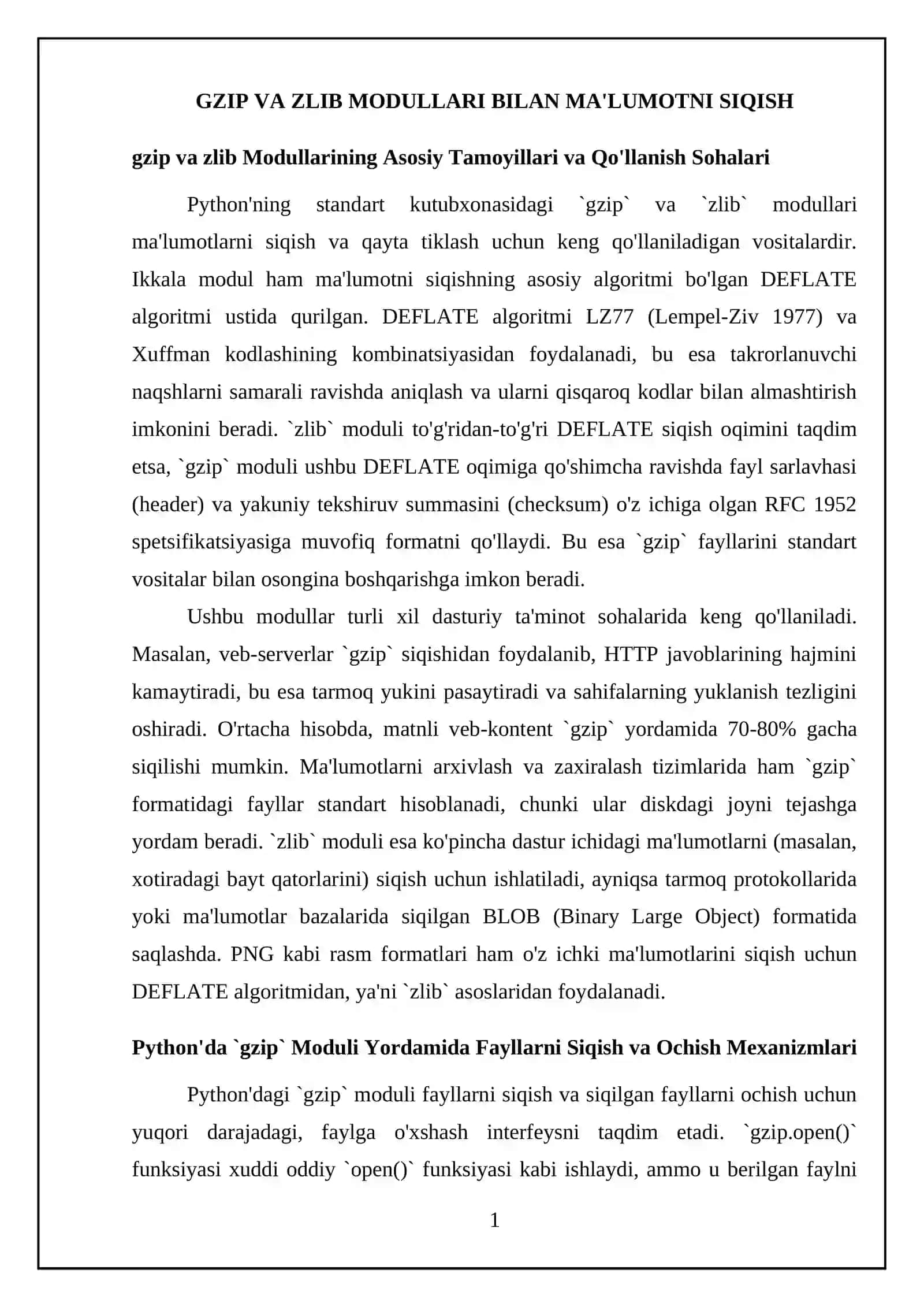 Pythonda gzip, zlib, zipfile modullari bilan ishlash 4