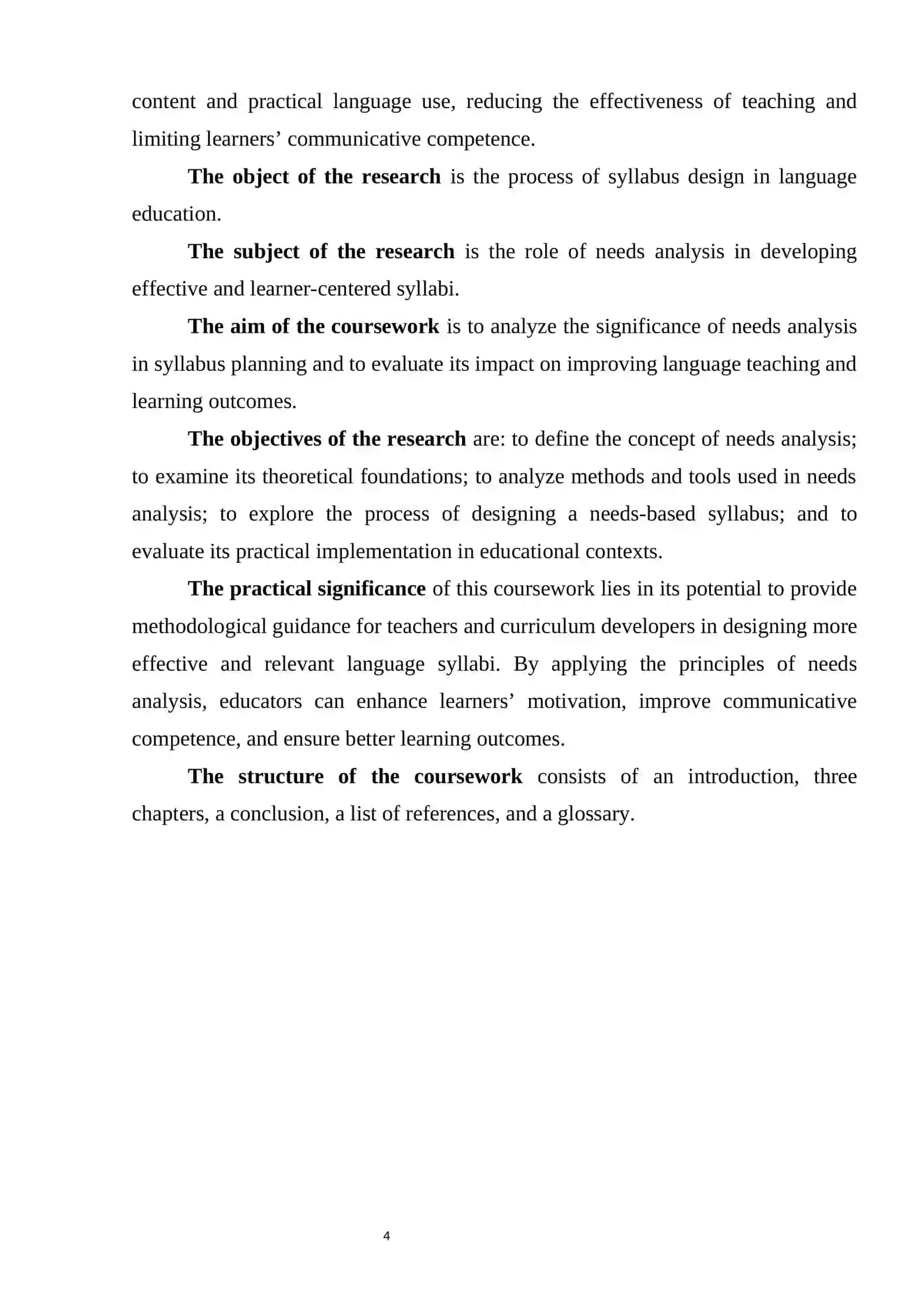 NEEDS ANALYSIS IN SYLLABUS PLANNING 4