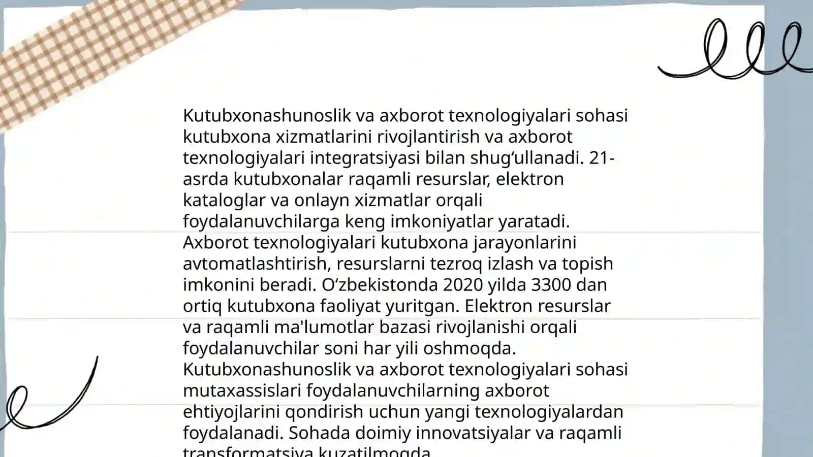 Kutubxonashunoslikning boshqa fanlar bilan o'zaro bog'liqligi 4
