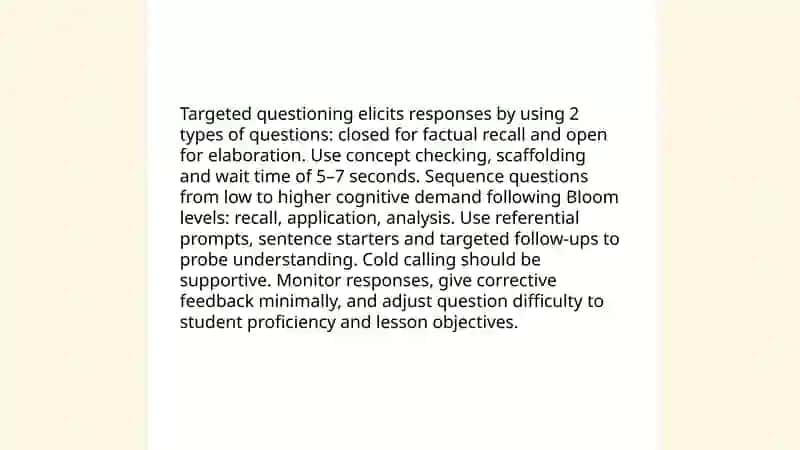 Classroom language: Questioning and giving instructions 4