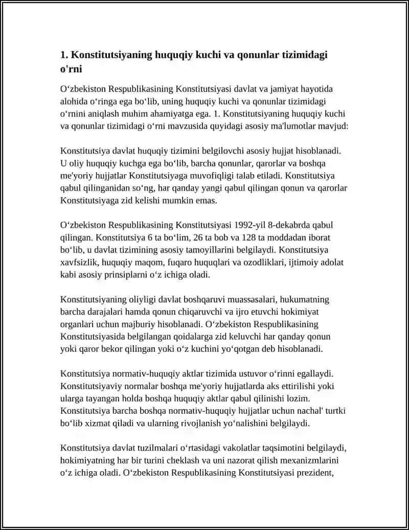 KONSTITUTSIYANING DAVLAT VA JAMIYAT HAYOTIDA TUTGAN O'RNI 4