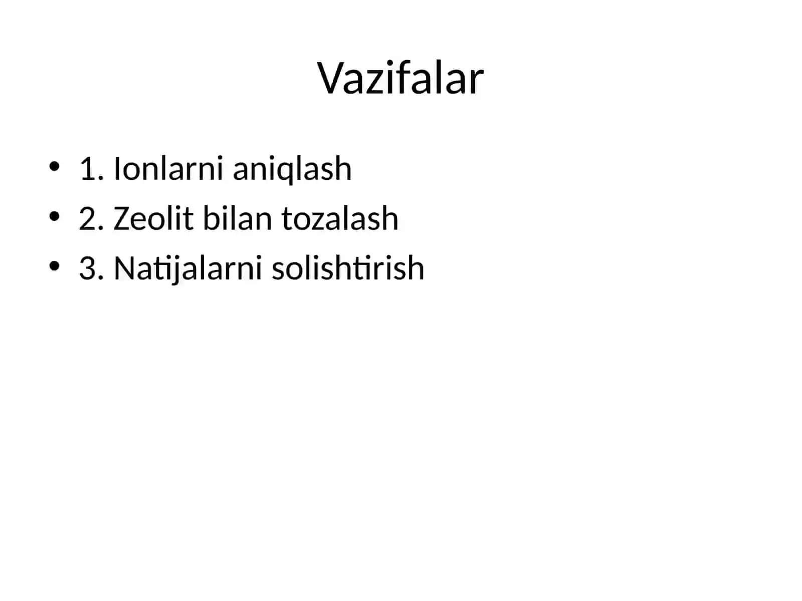 Zeolit asosida suvdagi ion birikmalarini aniqlash va tozalash texnologiyasi 4