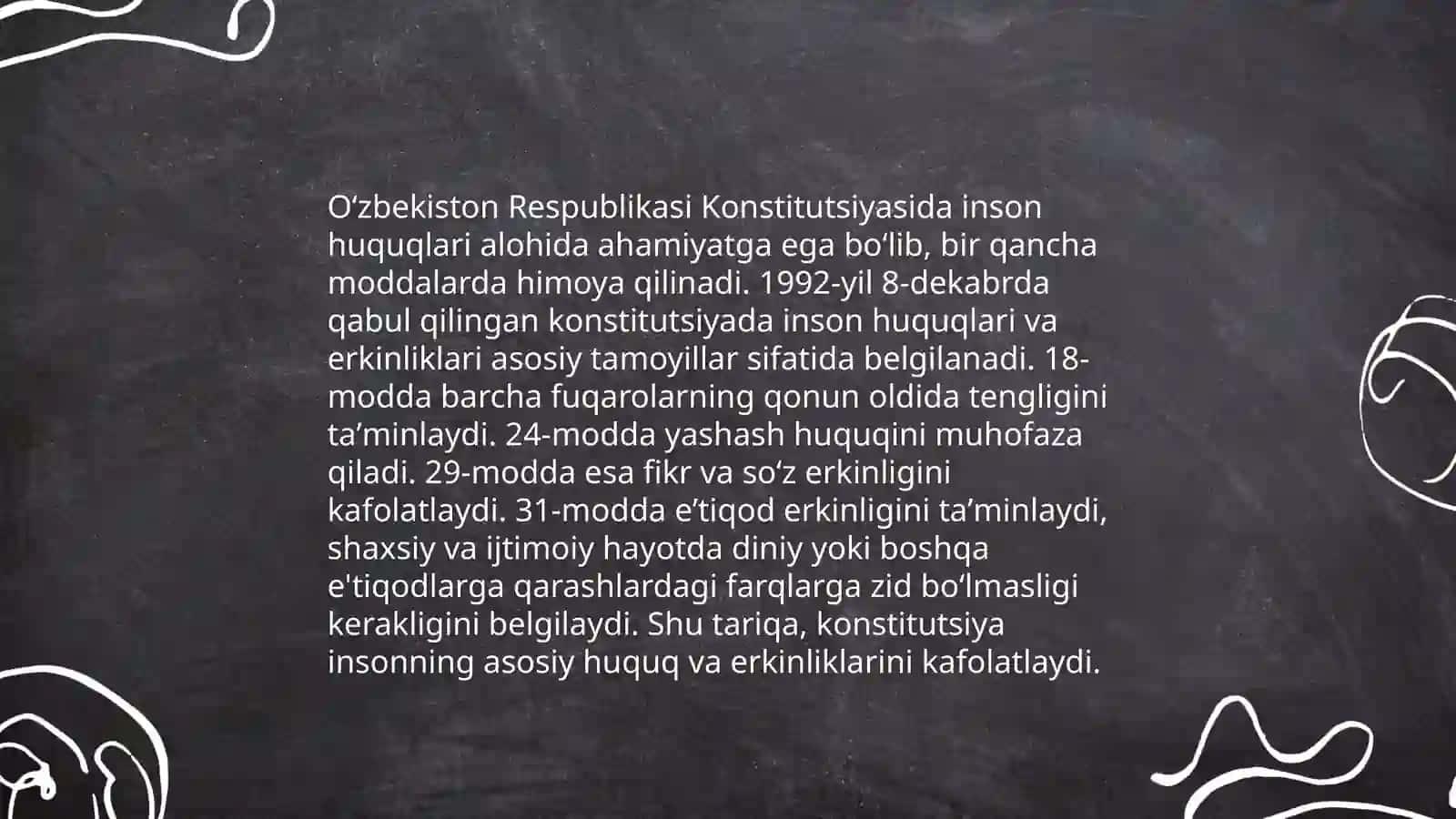 Inson va fuqarolarning asosiy huquqlari va erkinliklari 4