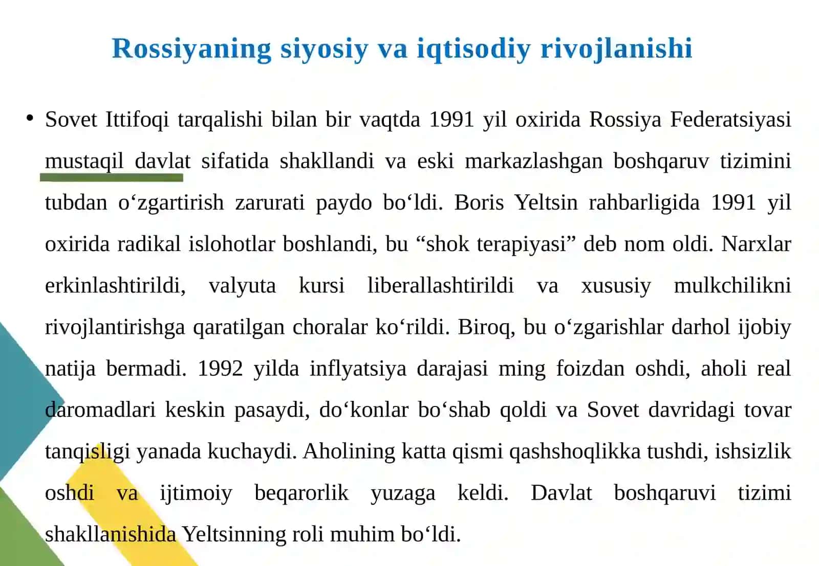 XX asr oxiri – XXI asr boshlarida Rossiya, Belarus va Ukraina 4