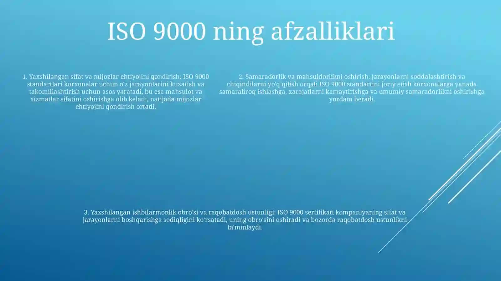 Xalqaro Iso 9000 Seriyasidagi Standartlar Bòyicha Ishlarni TashkilEtish 4