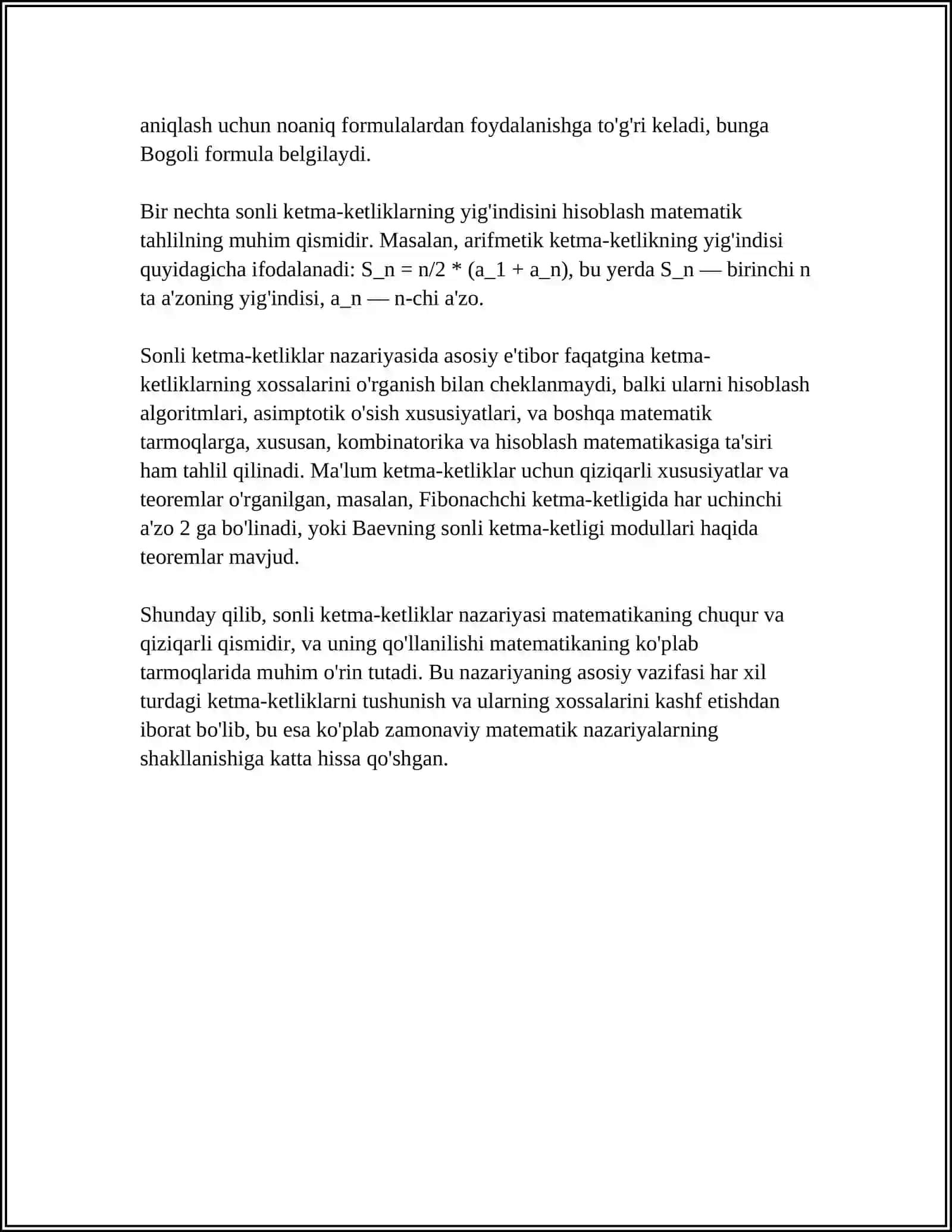 Sonli ketma-ketliklar va ularning limiti. Funksiyaning limiti. Limitlar xaqidagi asosiy teorimalar 4