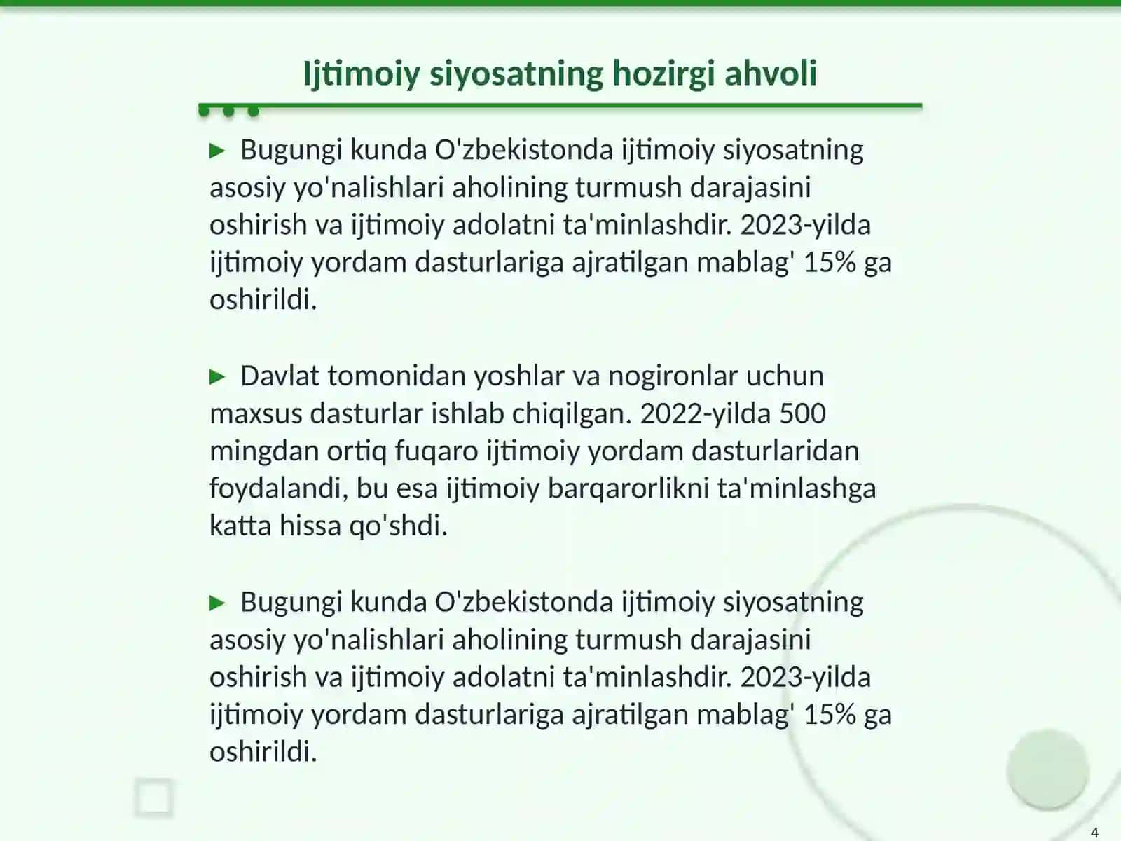 Ijtimoiy Siyosatning Rivojlanishi 4
