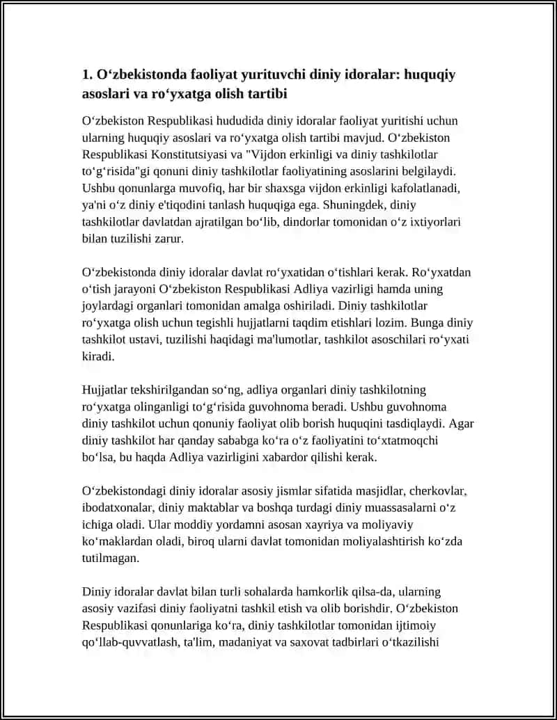 OʻZBEKISTON RESPUBLIKASI FAOLIYAT YURITUVCHI DINIY IDORALAR 4