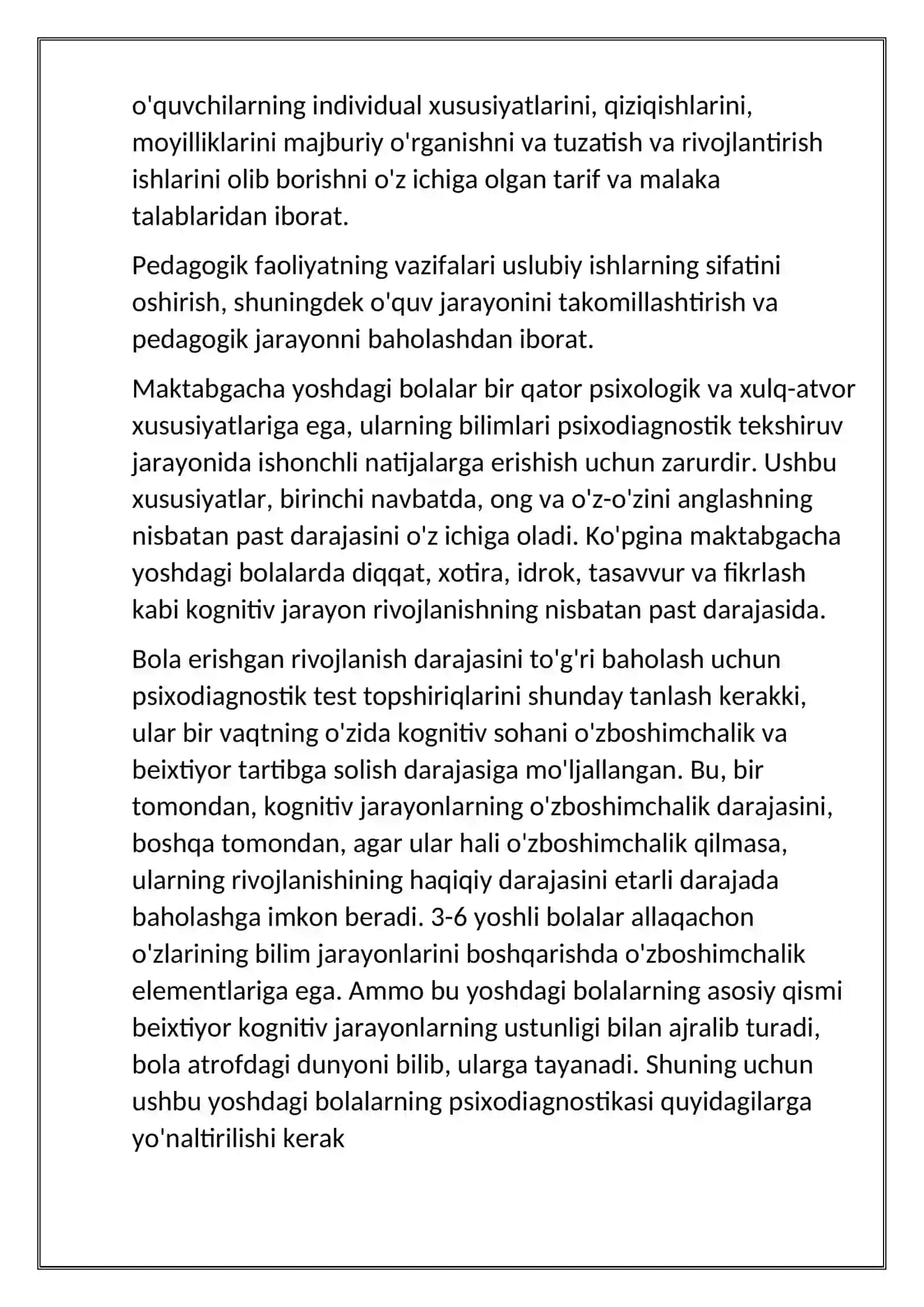 Bolalar psixologiyasi va psixadiagnostikasi fanining asosiy va yordamchi metodlari 4