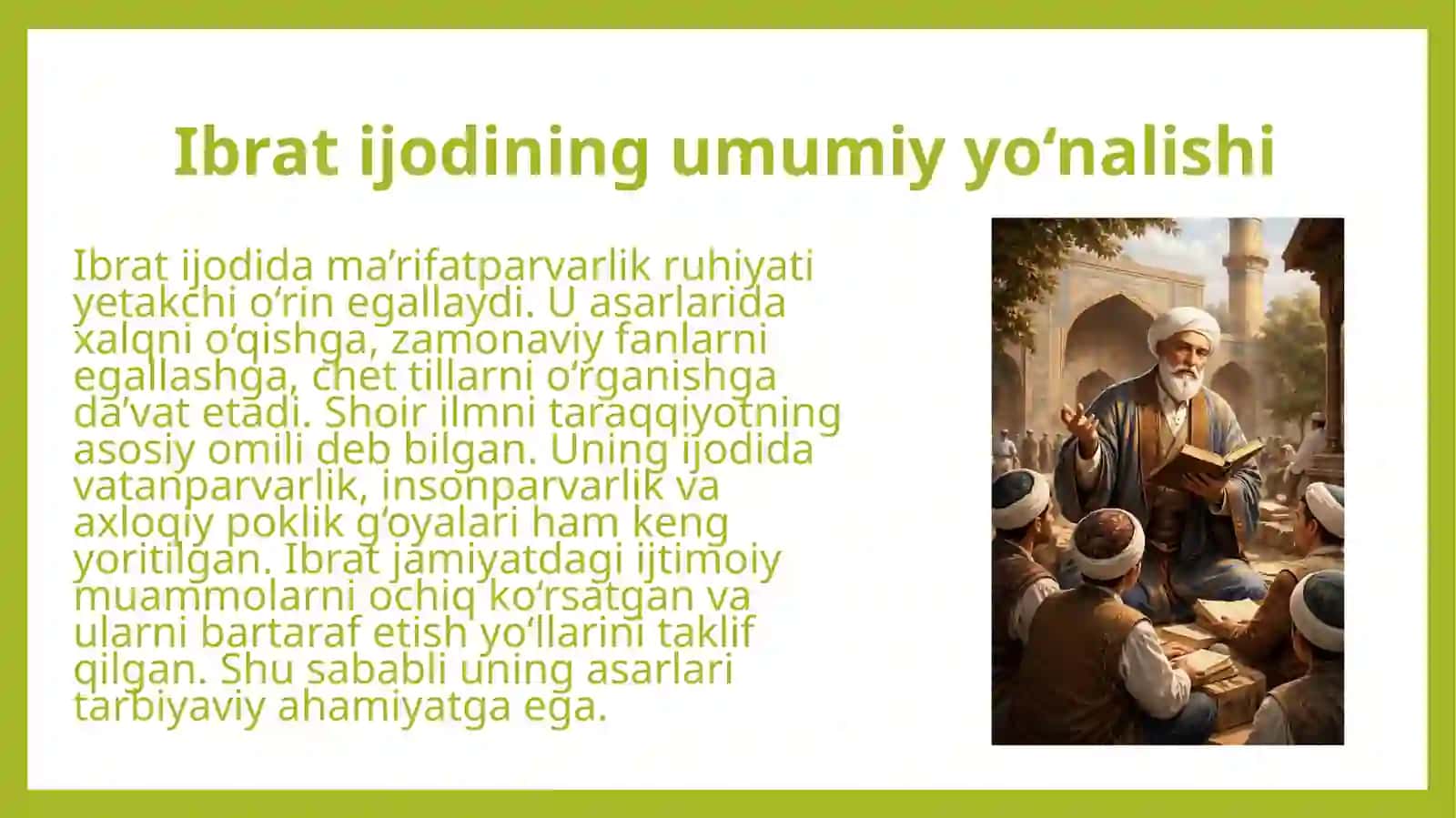 Ishodxon Ibrat asarlari tahlili 4