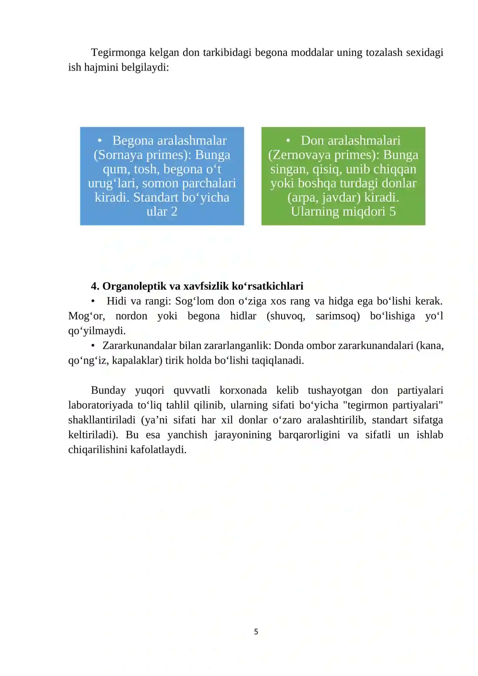 Sutkasiga 220 t/s unumdorlikda tegirmonda donni tozalash va tayyorlash jarayonlari 4