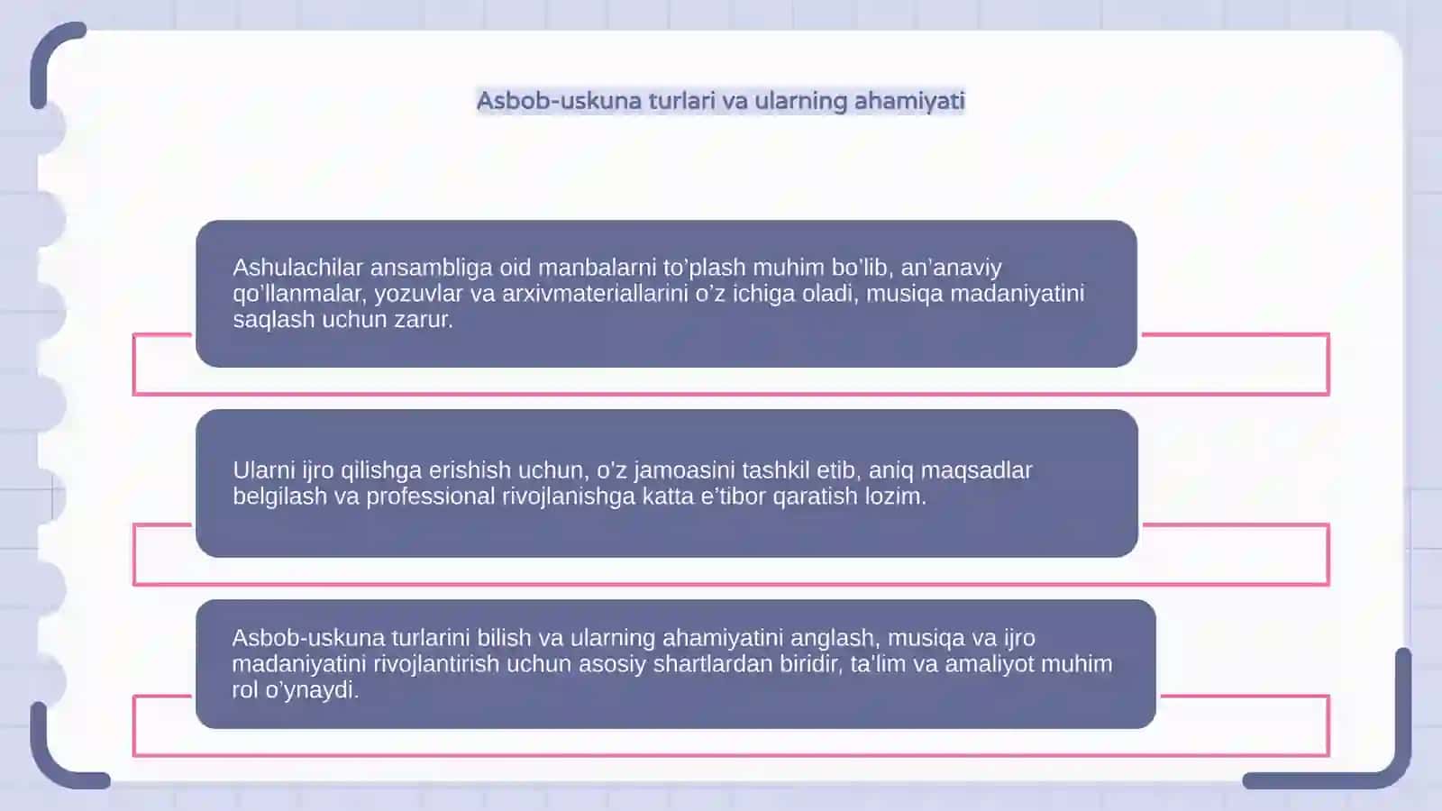 Ashulachilar ansambliga oid manbalarni to’plash va ularni ijro qilishga erishish 4