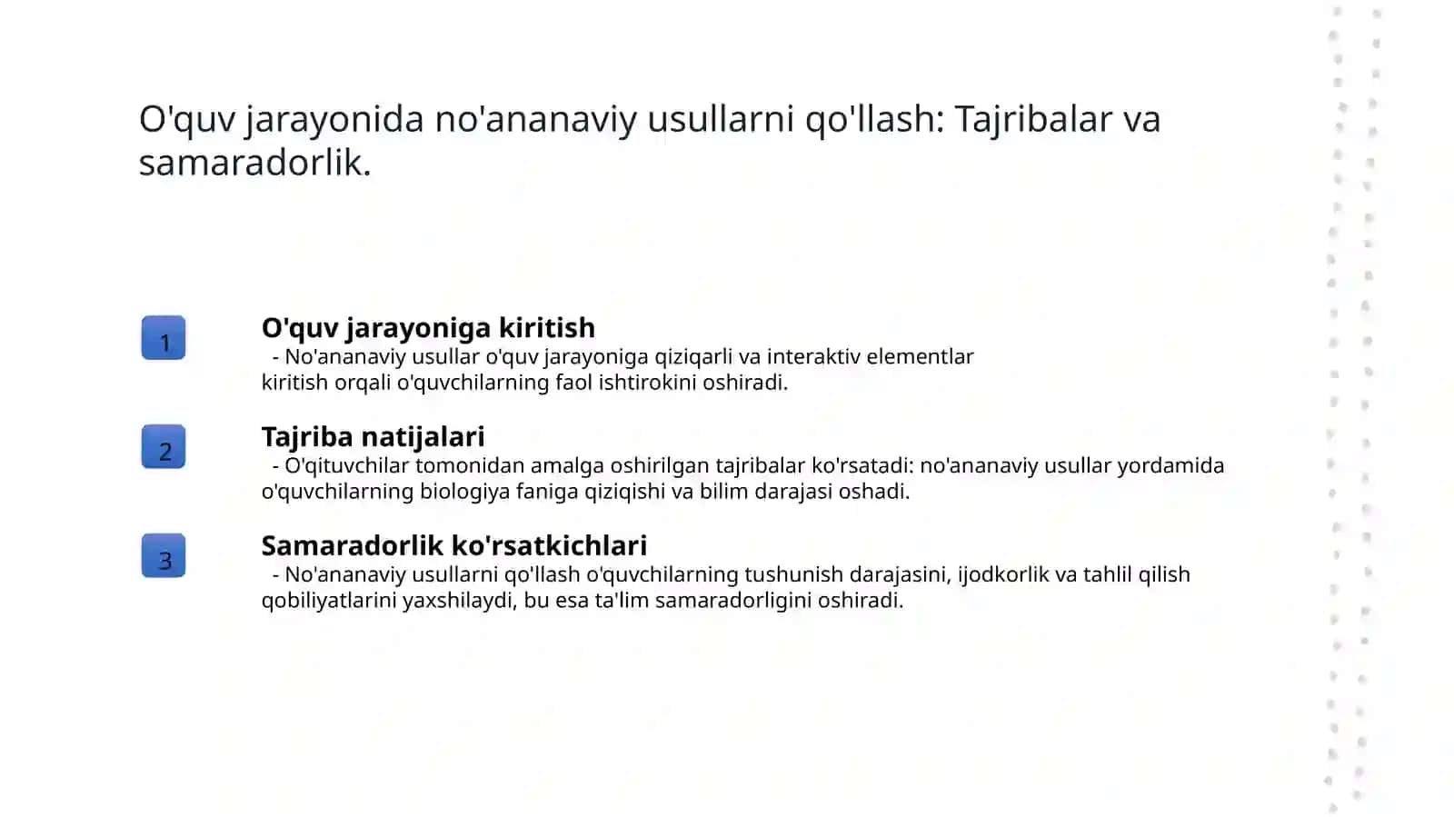 Biologiya darslarida no'ananaviy usullar 4