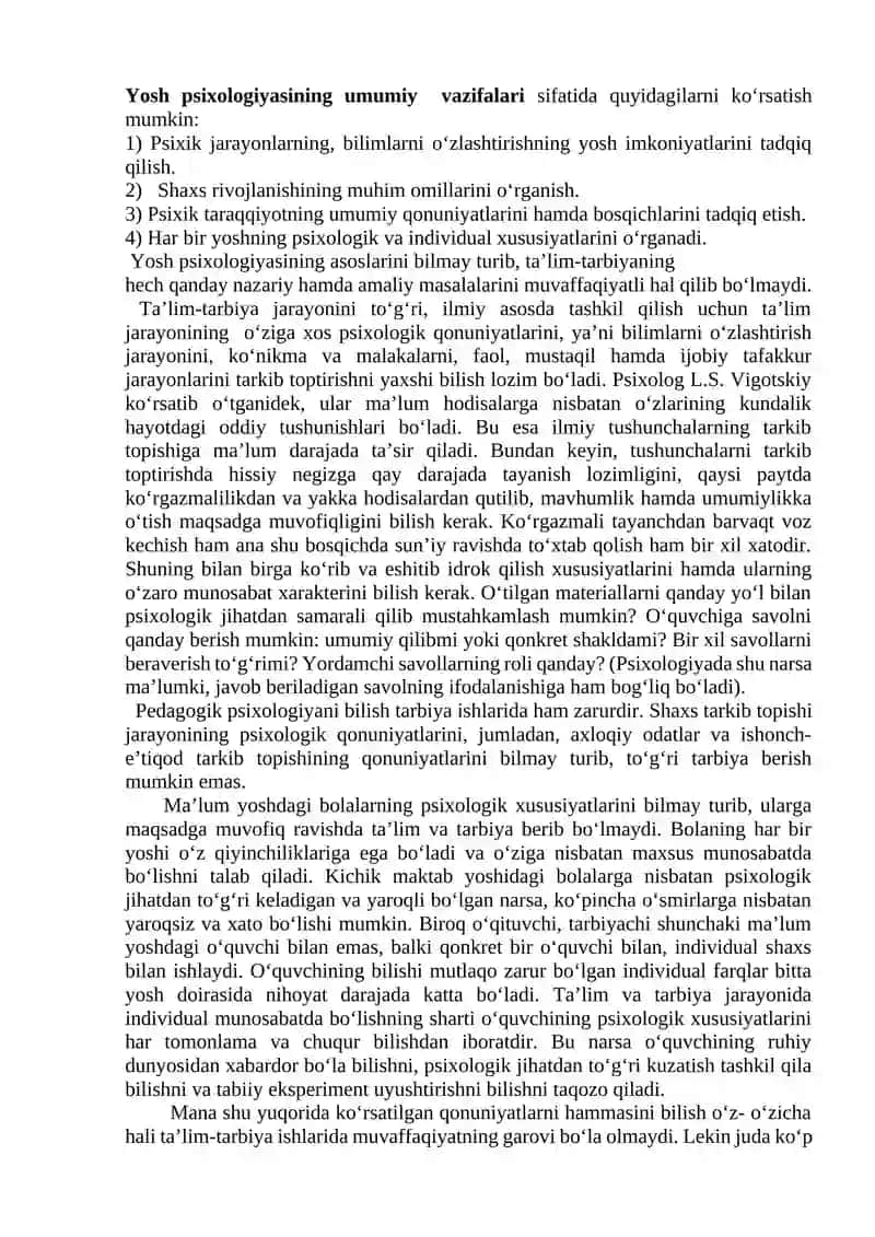 YOSH VA PEDAGOGIK PSIXOLOGIYA FANINING TADQIQOT SOHASI VA MUAMMOLARI 4