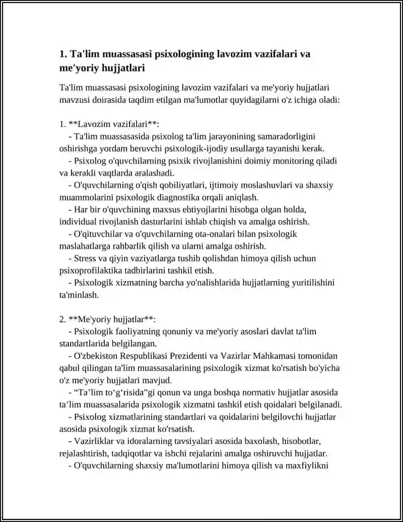 TA'LIM MUASSASASI PSIXOLOGINING ME'YORIY HUJJATLARI 4