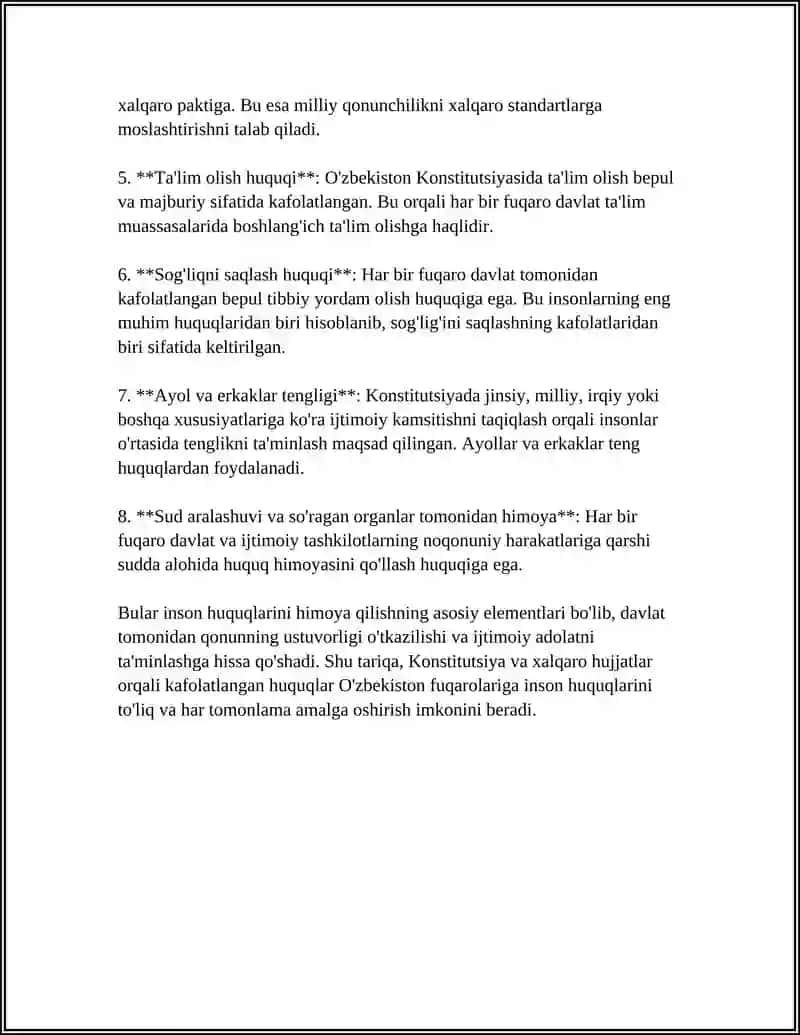 YANGI OʻZBEKISTONDA INSON HAQ-HUQUQLARI VA ERKINLIKLARI KAFOLATINING YARATILISHI 4