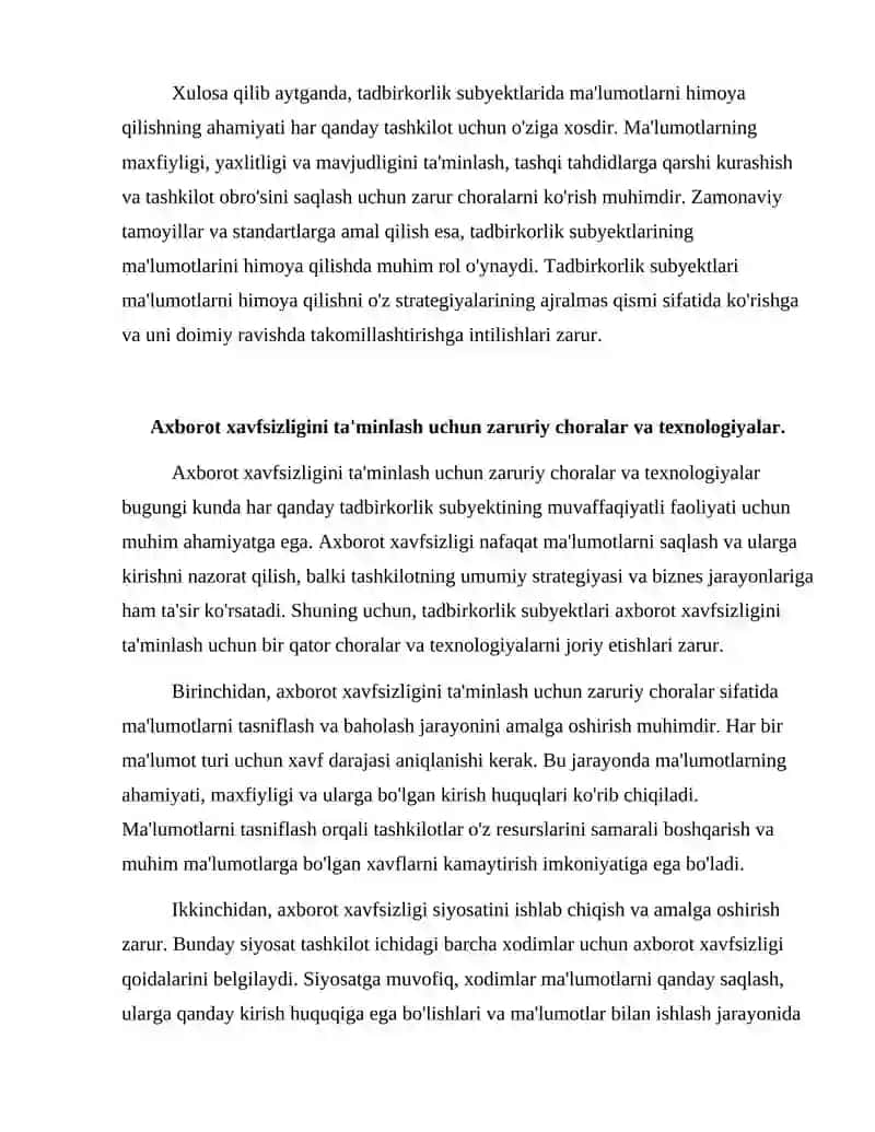 Tadbirkorlik subyektlarida ma'lumotlarni himoya qilish va axborot xavfsizligi 4