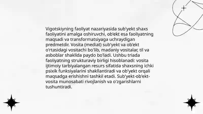 Vigotskiyning "Faoliyat nazariyasi" tahlili 4