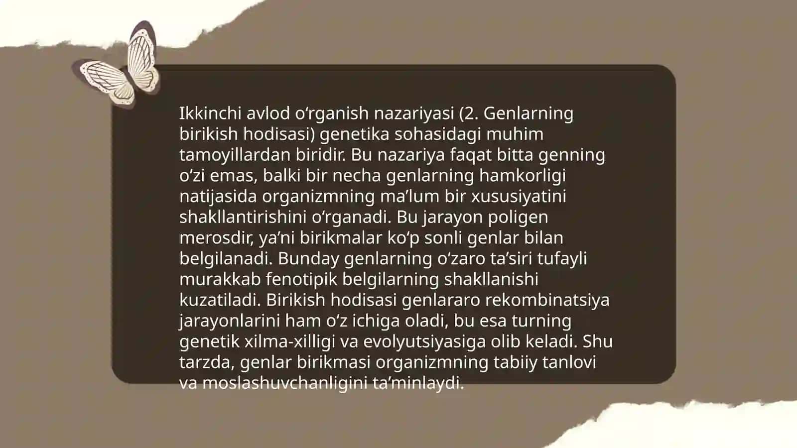 Xromosoma nazariyasi T.G Morgan genlarning birikish xolati 4