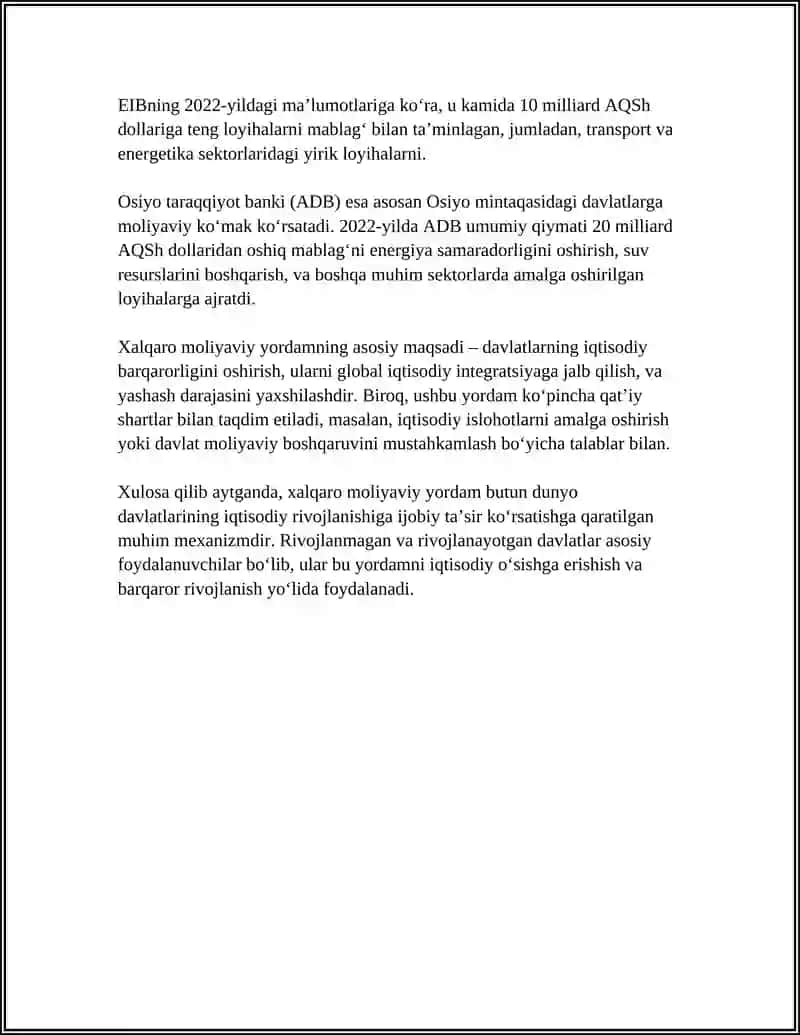 Xalqaro Moliyaviy Yordam 4