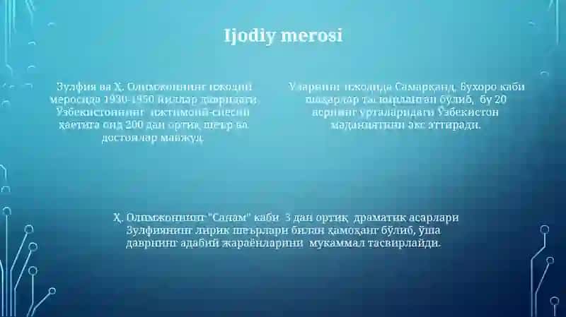 Zulfiya va H.Olimjon hayotiga chizgilar maqola 4