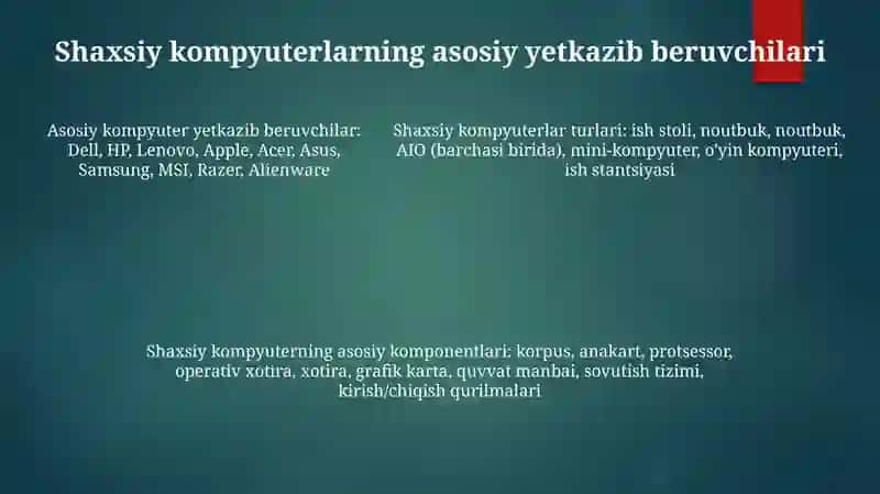Shaxsiy Kompyuterlarning Taminoti Va Uning Turlari 4