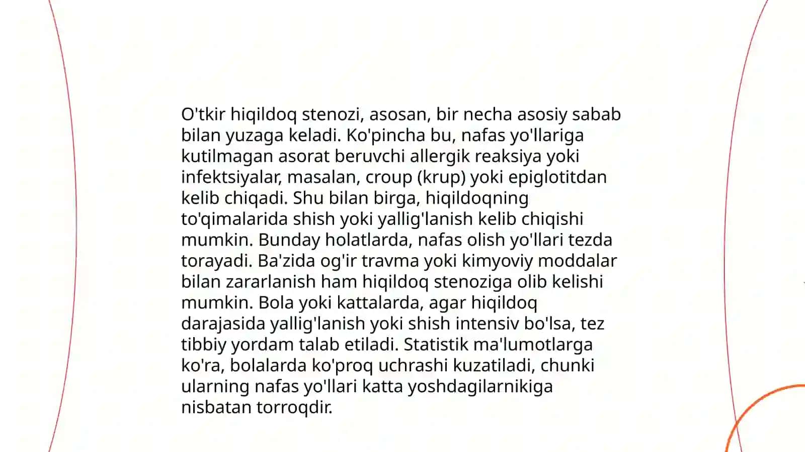 Hiqildoqni o'tkir va surunkali kasalliklari.Hiqildoqni o'tkir va surunkali stenozi 4